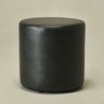 thumbnail image 5 of KINWELL Modern Faux Leather Round Upholstered Ottoman, Multi-Functional Sofa Footrest, Side Table, Extra Seating for Living Room, Bedroom (Black, 18" D x 18" W x 18.3" H), 5 of 11