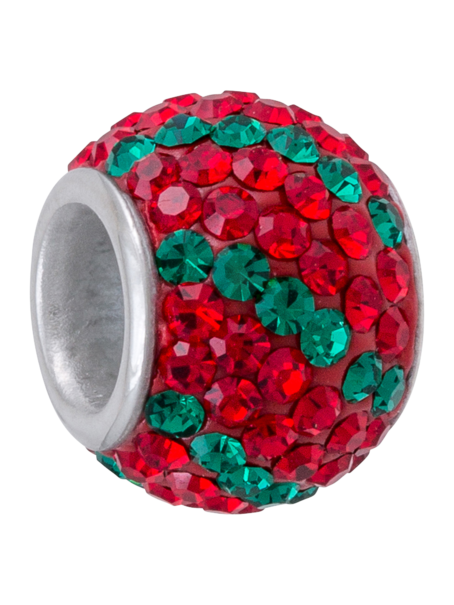 Hallmark Jewelry Red and Green Crystal Stainless Steel