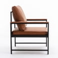 thumbnail image 5 of Modern PU Leather Accent Chair Arm Chair with Extra-Thick Padded Backrest and Seat Cushion Sofa Chairs for Living Room Bedroom,Orange, 5 of 5