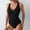 Black, variant on Sakmal Womens Swimsuits Tummy Control Red One Piece Ribbed Bathing Suits V Neck Swimsuits