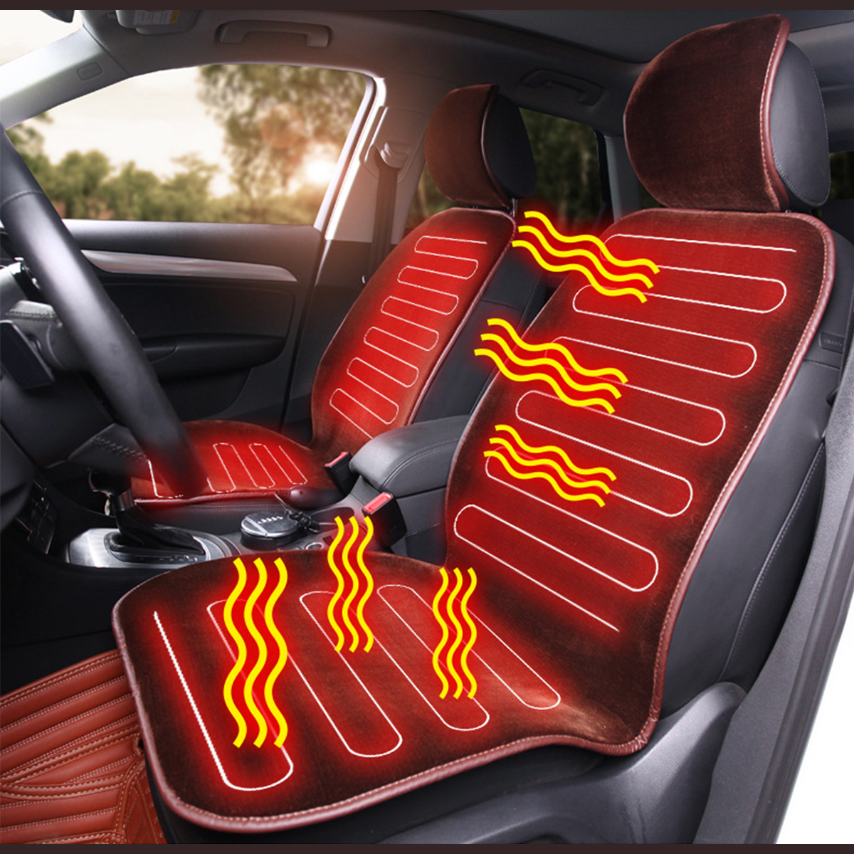 12V Automatic Universal Car Heated Cover Thermal Heating Hot Pad Front