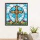 thumbnail image 1 of Cuadros Decorativos Pintura de diamante 5D DIY Taladro redondo completo Vidrieras Cruz Kit Decoración (A3087) DQrwqpou embutido en tela, 1 of 7