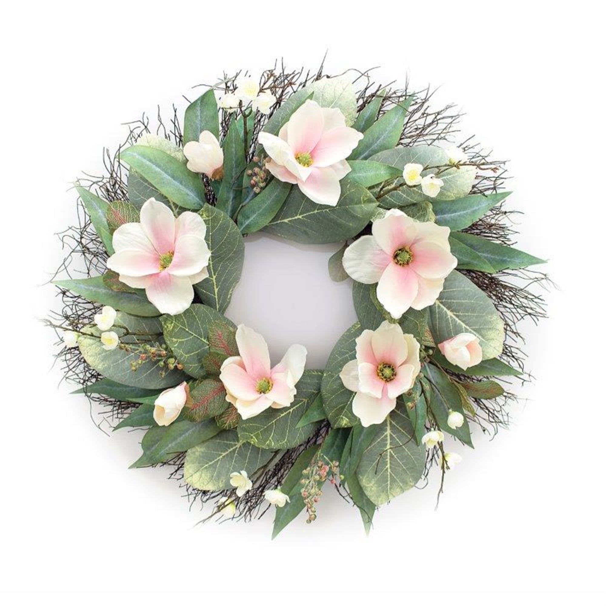 Magnolia Wreath 28"D Polyester/Twig