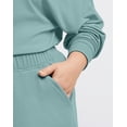 thumbnail image 4 of Hanes Originals Women's Fleece Palazzo Pants, 28.5" (Plus Size) Salt Pool Green 4X, 4 of 4