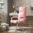 thumbnail image 3 of Genpo Pink Desk Chair, High Back Leather Executive Office Chair for Girl and Women, Adjustable Height Computer Desk Chairs with Wheels and Arms, 3 of 8