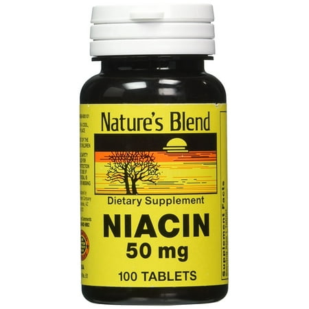 Nature's Blend Niacin 50mg Tablets, 100ct (Best Niacin For Cholesterol)