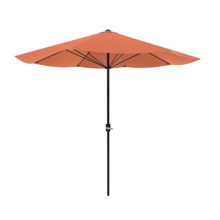 Balcony Umbrellas Patio Umbrella, Outdoor Shade with Easy Crank- Table Umbrella for Deck, Balcony, Porch, Backyard, Poolside, 9 Foot by Pure Garden (Terracotta) ()