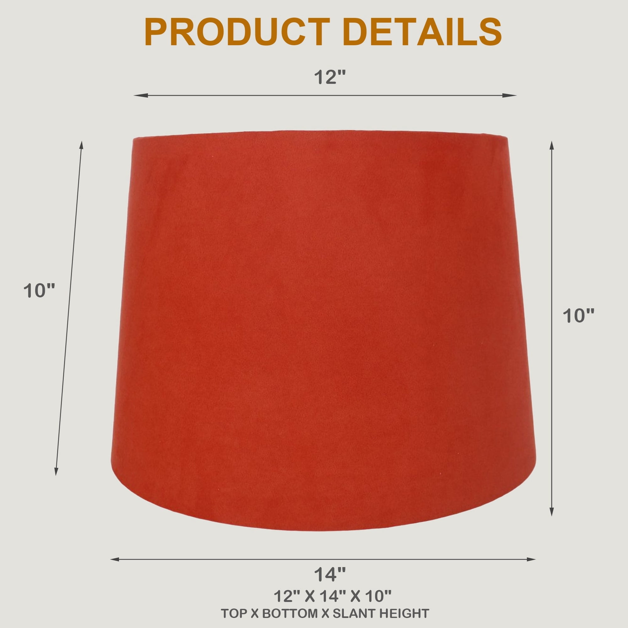Urbanest 14" Suede Hardback Lamp Shade, Red