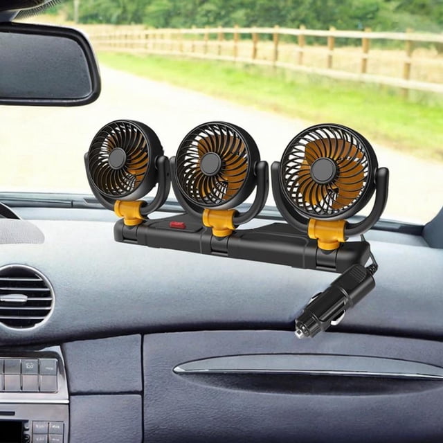 Ventilador de enfriamiento de automóvil 180 Velocidades ajustables ajustables de 360 grados ajustables 12 V