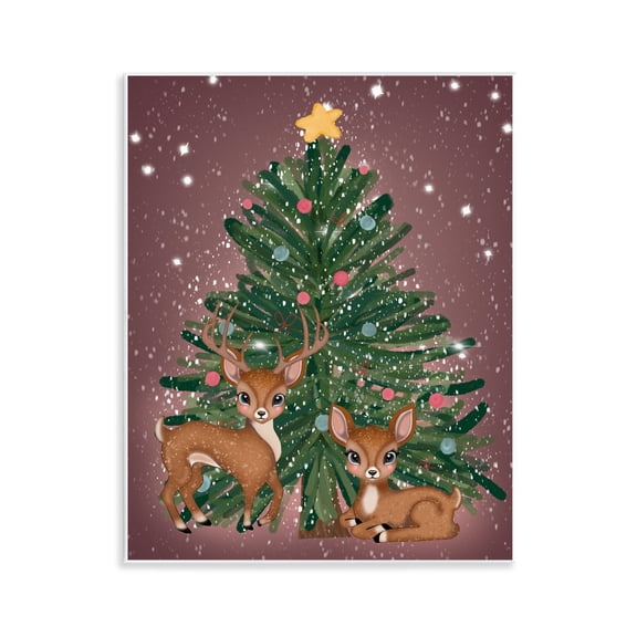 Stupell Industries Cottage Christmas Tree Fun Deer Wall Plaque Art, 11 x 14, by Drew McInerney