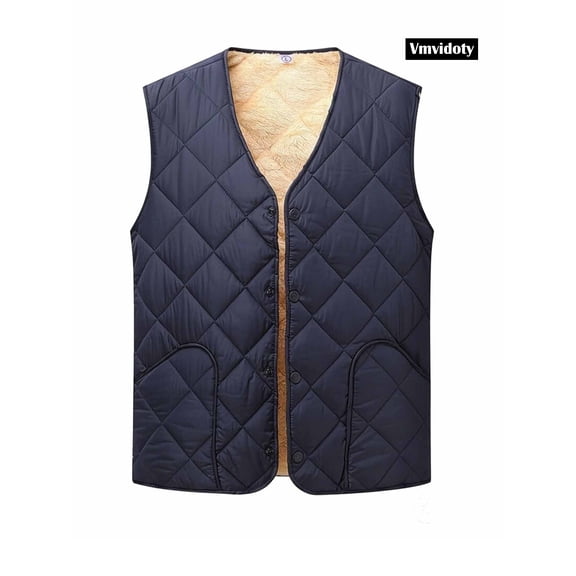 Men Jacket Vest Buttom Down Puffer Quilted Jacket Fall Fashion 2026 Winter Coats with Pockets,Lightweight Warm Sleeveless Jackets for Travel Hiking Running Walking Fishing Blue 2XL