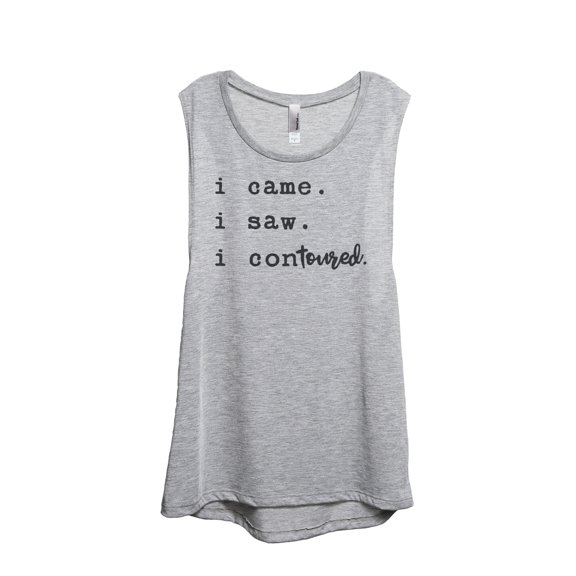 Thread Tank I Came I Saw I Contoured Women's Sleeveless Muscle Tank Top Sport Grey Small