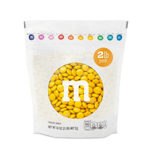 M&M'S World Dark Yellow Milk Chocolate Candy 2lb Bag for Celebrations and Party Favors