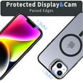 thumbnail image 5 of Dteck Camera Metal Ring Stand Case for iPhone 15 Plus / 14 Plus,Shockproof TPU Magnetic Mag-Safe Case Matte PC Slim Back Cover, Black, 5 of 6