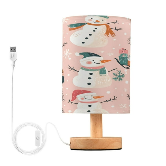 Yayeee Table Lamp for Bedroom Nightstand LED Portable Bedside Warm Light, Christmas Snowman