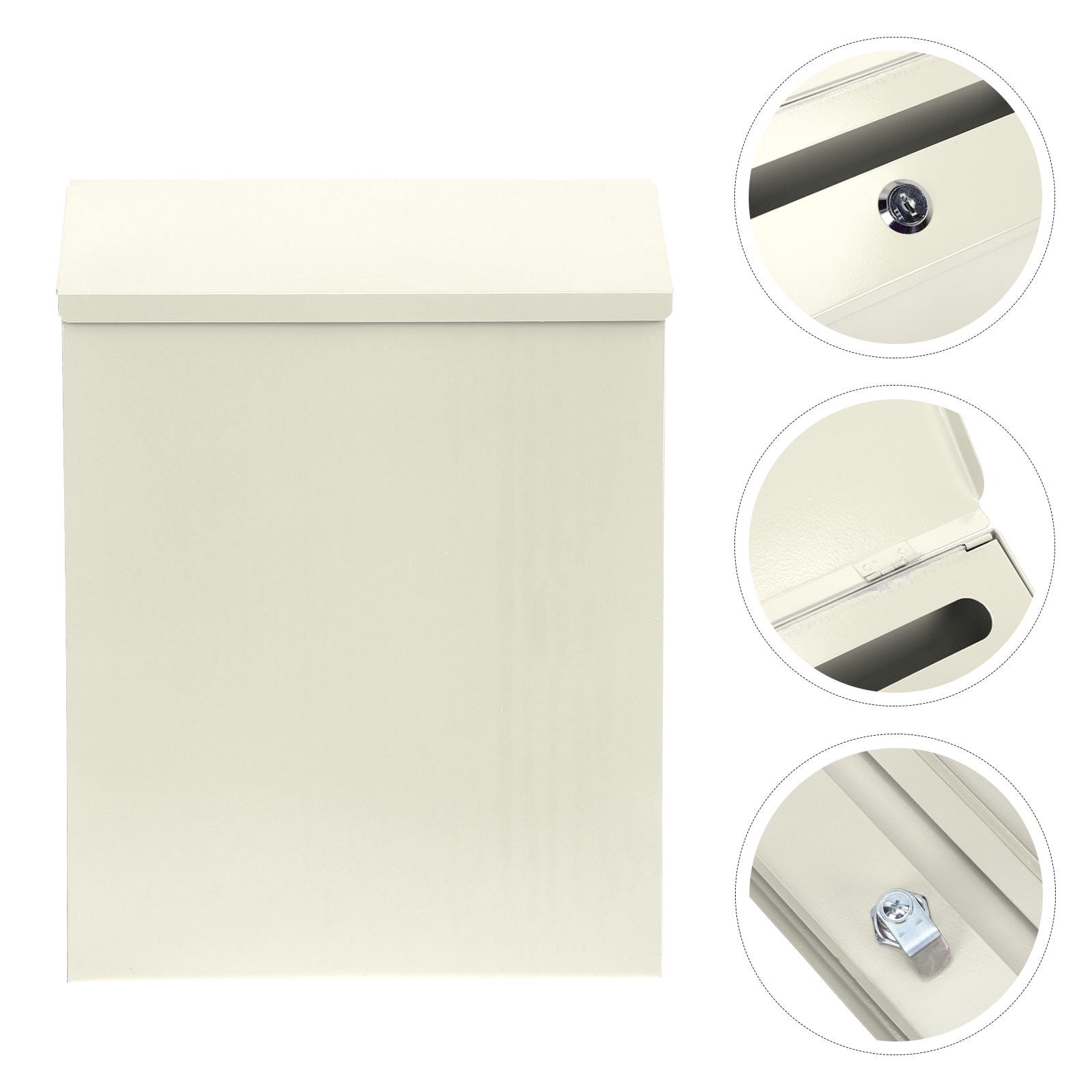 FESTFENDS Beige Wall Mounted Mailbox European Style Letter Storage Box for Home Use