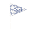 thumbnail image 1 of Cure-Dents Motif Fleur Bleue Chinoise Triangle Toppers de Cupcake Drapeau, 1 of 3