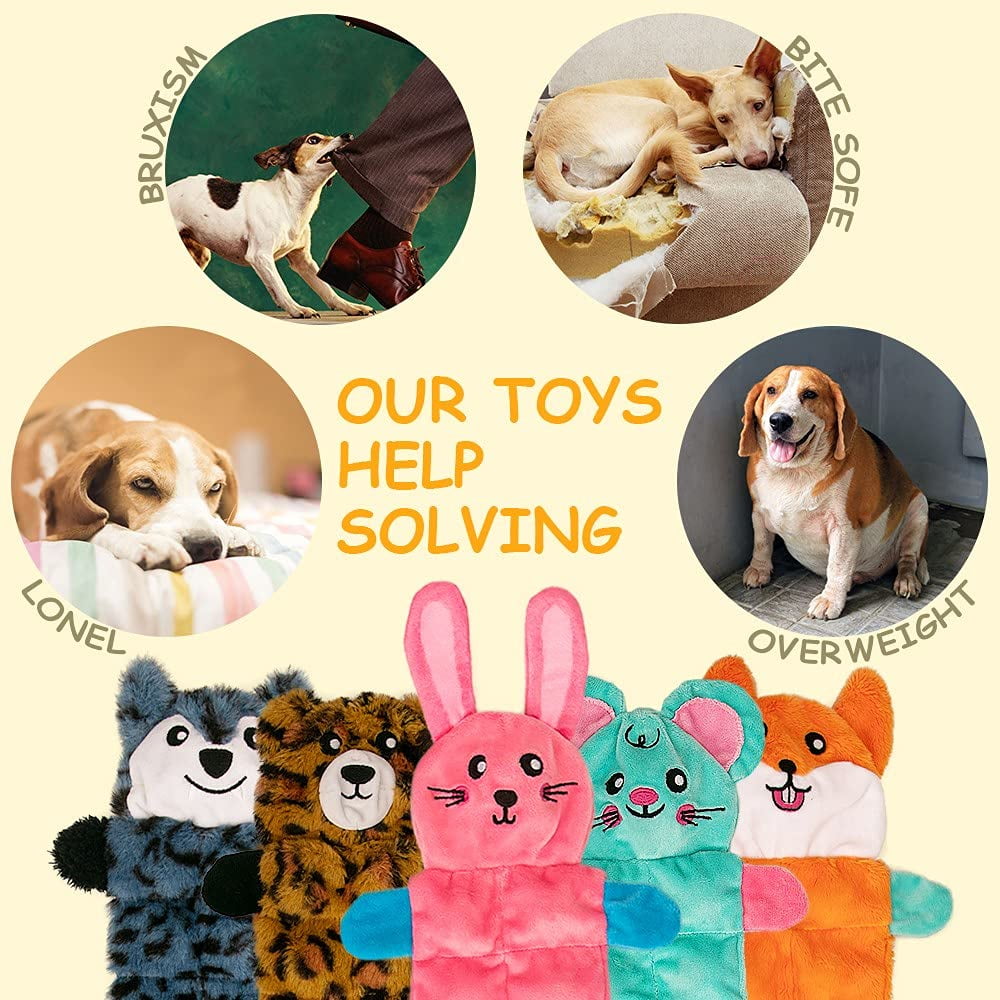 teytoy No Stuffing Dog Toy, Crinkle Squeaky Dogs Teething Chew Toys Set for Small Medium Large Breed Puppies Aggressive Chewers,Durable Birthday Interactive Plaything Dogs Doggies Toys Bulk