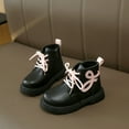 thumbnail image 6 of HCNTES Girls Ankle Boots Fashion Side Zipper Boots Lace Up Combat Shoes&nbsp;(13.5,Black_C1), 6 of 9