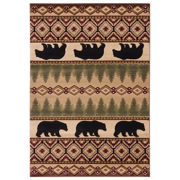 United Weavers Cottage Area Rug 2055 40526 Faywood Beige Banded Rows 1' 10" x 2' 8" Rectangle