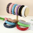 thumbnail image 7 of Unique Bargains Bling Padded Hairband Sparkle Faux Crystal Headbands Deep Blue, 7 of 7