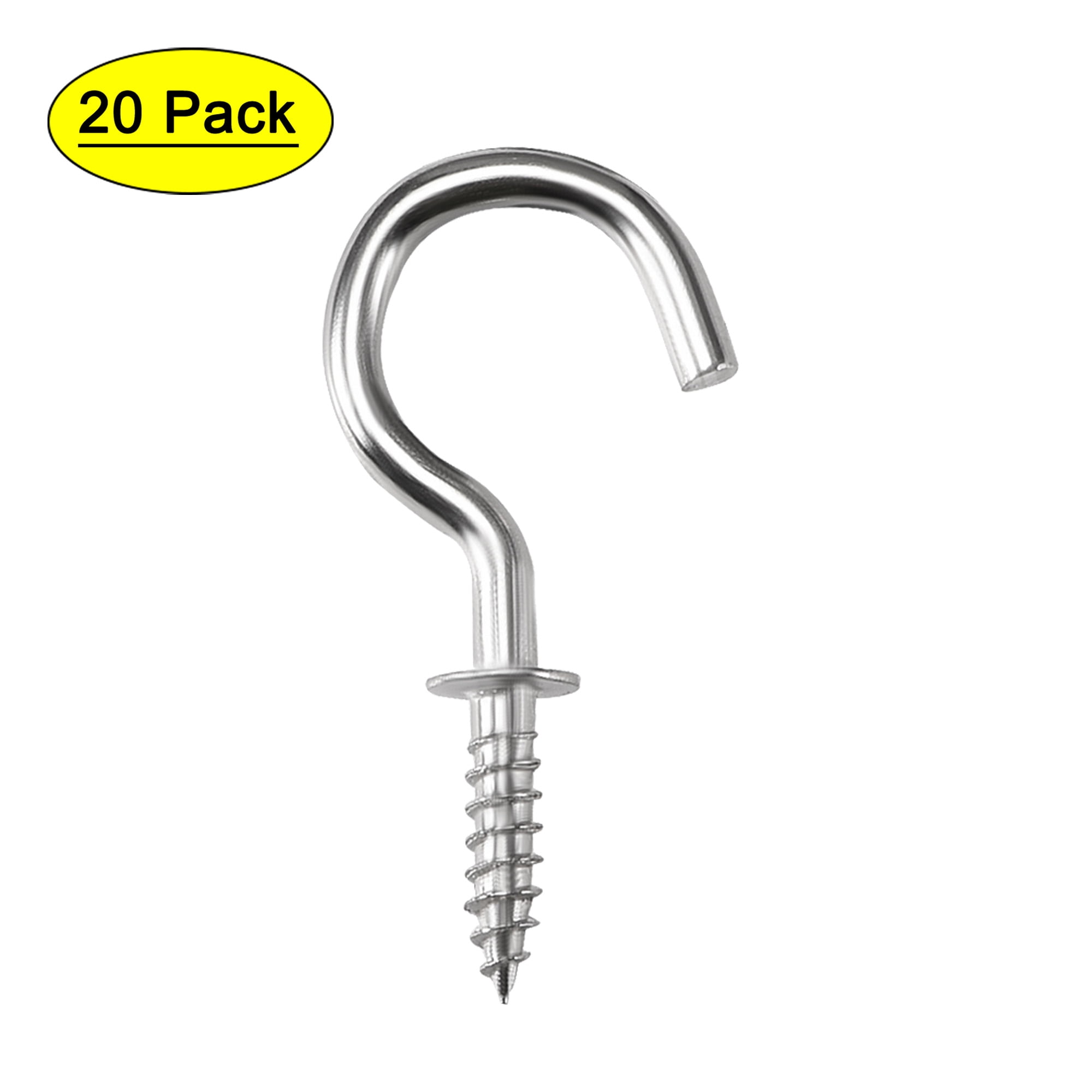 Uxcell 2.1" Screw Eye Hooks - 20 Pack Golden Plate Hanger Hooks For Ceiling & Wall
