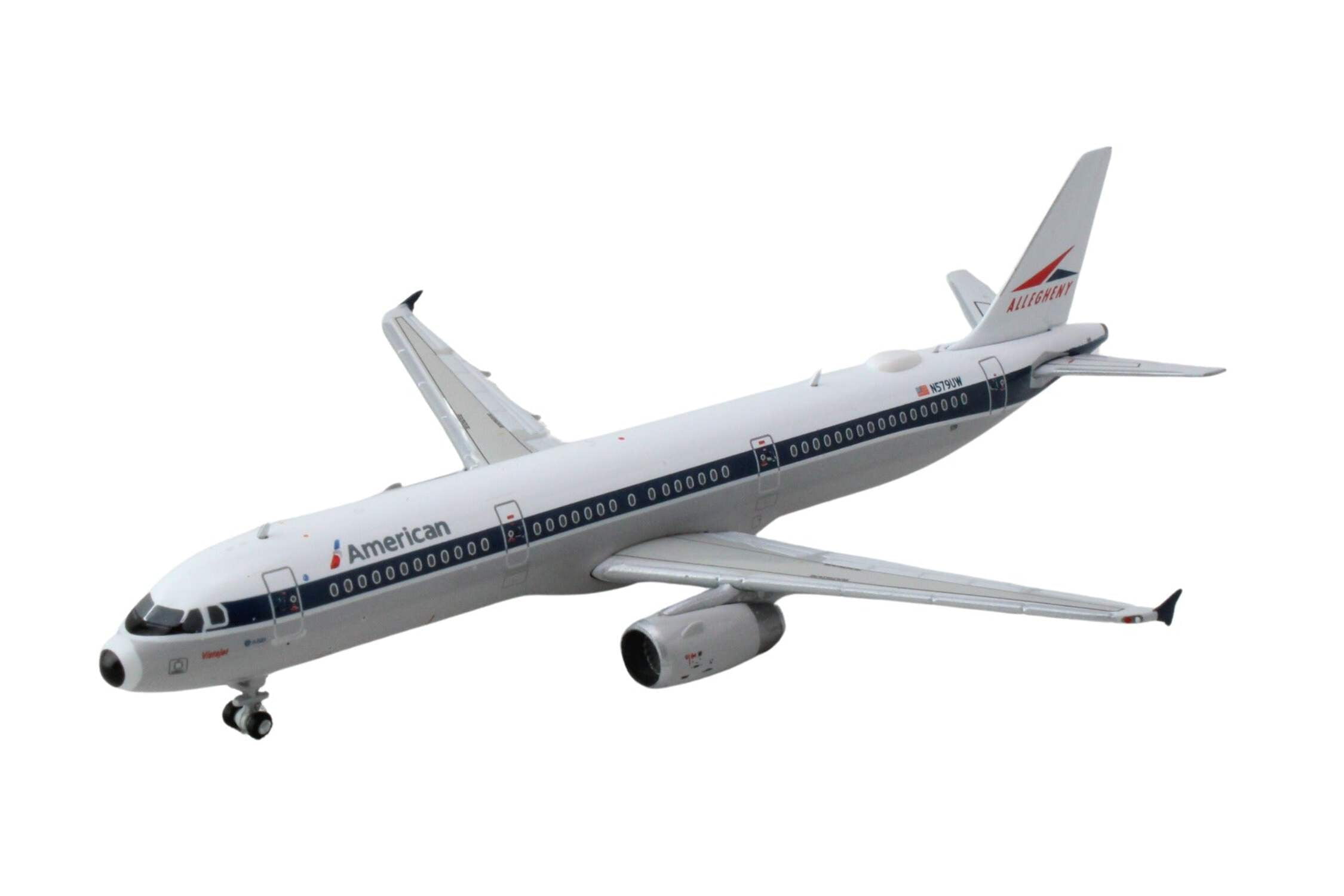 Airbus A321 Commercial Aircraft "American Airlines - Allegheny Heritage" White w/Blue 1/400 Diecast Model Airplane by GeminiJets