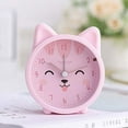 thumbnail image 3 of Reloj despertador de animales lindo para niños Reloj de silicona silencioso que no hace tictac Reloj de viaje con luz nocturna (gato rosa), 3 of 5