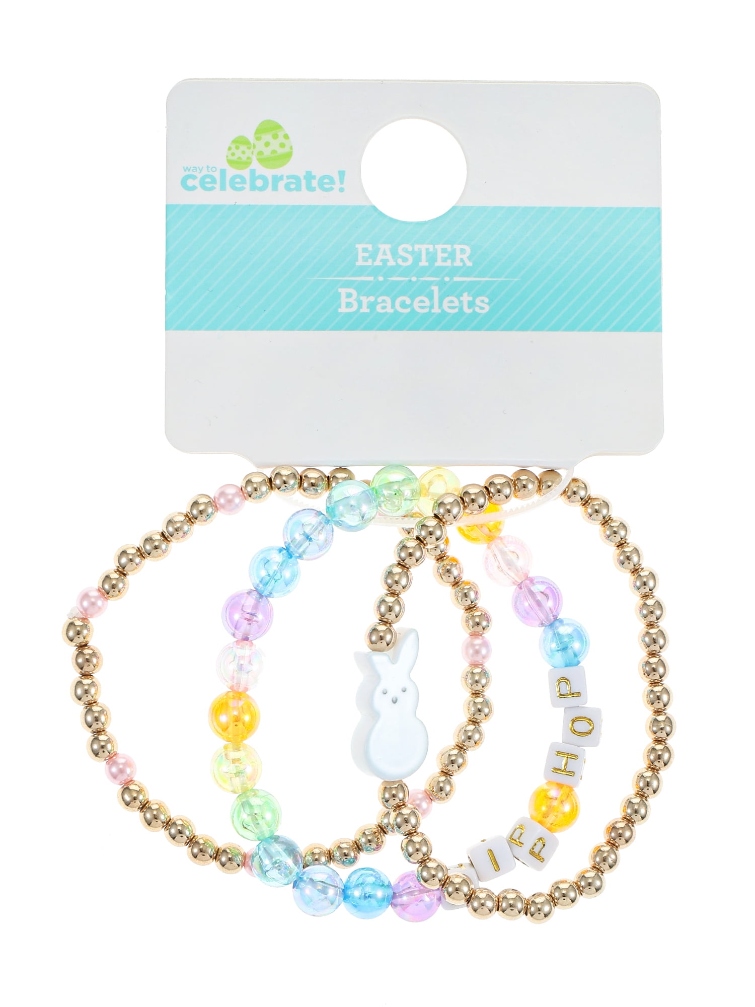 Way to Celebrate Easter Hip Hop Bracelets, 3 Piece
