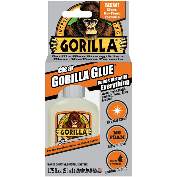 Gorilla Clear Waterproof Polyurethane Glue, 1.75 ounce Bottle Walmart