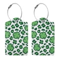 thumbnail image 3 of Disketp 1 Luggage Tag For Suitcase,Leopard Print St. Patrick'S Day Leather Baggage Tag With Stainless Steel Loop Privacy Cover For Women Men Girls, 3 of 5