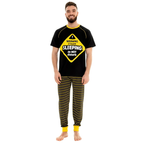Harry Bear Mens Do Not Disturb Short Sleeve Pajamas Sizes XS-XXL