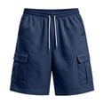 thumbnail image 6 of Resicozy Casual Cargo Shorts for Men Relaxed Fit Drawstring Shorts with Multi-Pocket for Summer Work Outdoor Hiking Navy S, 6 of 7