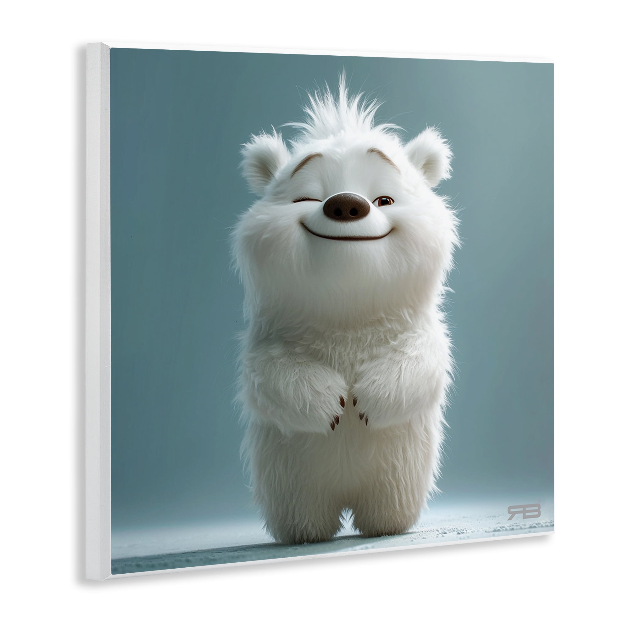 Stupell Industries Smiling Polar Bear Cub Animals Painting Unframed Art Print Wall Art, 12 x 12