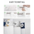 thumbnail image 5 of No Hook Shower Curtain with Snap-in Liner, Marble Navy Blue Waterproof Fabric Bathroom Curtains, Abstract Gold White Brick Stone Motif Bath Curtains & Mesh Top Window 72"x96" Extra Long, 5 of 6
