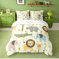 thumbnail image 3 of Manfei Nature Wildlife Zoo Animal Theme 7-Piece Twin Bedding Sets,Cartoon Lion Giraffe Crocodile Bedding Comforter Set Reversible, 3 of 8