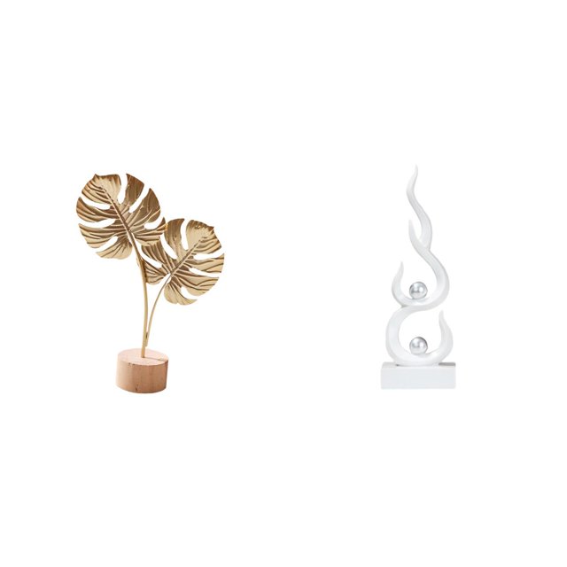 Escultura Abstracta Nórdica De Hoja De Metal Y Llama De Resina, Figura Creativa, Adorno Para El Hogar, La Oficina, La Mesa, La Fiesta, El Patio, La Estantería, Regalo, Decoración