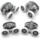 thumbnail image 1 of Set Of 4 New Oval Butterfly Twin Wheel Shower Door Rollers, 1 of 4