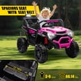 thumbnail image 4 of Xuanlur 24V Ride On Toys for Big Kids, Electric Off-Road UTV Truck with Remote Control, Kids Ride on Cars for Boys Girls, LED, Power Display, Efficiency Battery, 4X100 Motors, Music, Pink, 4 of 8