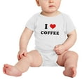 thumbnail image 2 of I Heart Coffee Love Food Funny Baby Rompers Bodysuit (White, 12-18 Months), 2 of 5