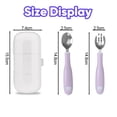 thumbnail image 3 of Hukapapa, 2 juegos de vajilla de entrenamiento para comer para niños, juego de cuchara y tenedor flexible de acero inoxidable, herramientas de alimentos complementarios, 3 of 5