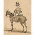 thumbnail image 3 of Paul Sandby 20x24 Black Modern Framed Museum Art Print Titled - Light Dragoon, Mounted, Facing Left, 3 of 5