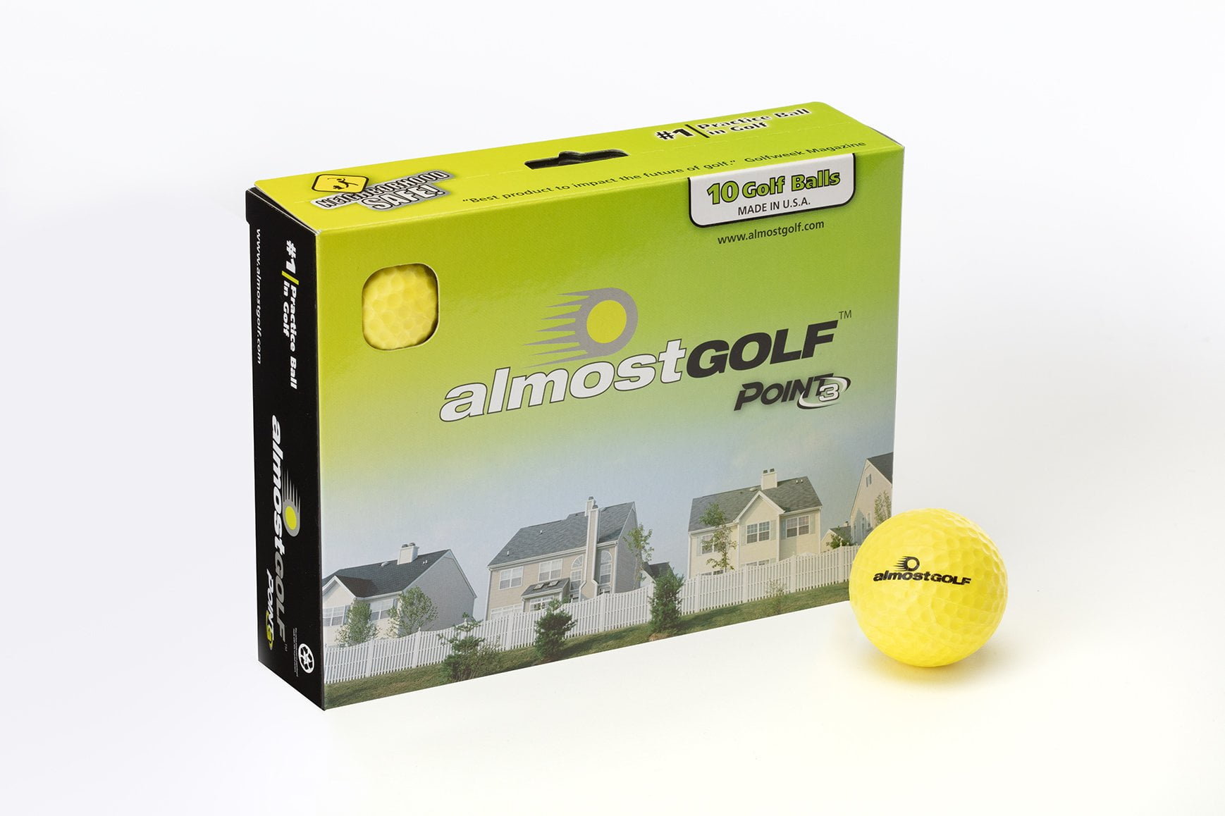 ALMOSTGOLF Point3 Limited Flight Practice Golf Balls – Realistic Spin,  Trajectory,  Accuracy Foam Training Balls Pack of 10, Hi-Vis Yellow -  Walmart.com