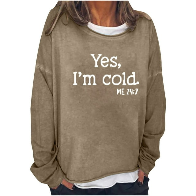 2023 Chandail en Molleton Oversize pour Femmes Imprimé Col Rond Manches Longues Ample Chandail en Molleton Simple Hauts Pull Blouse Coupe Ample Hauts pour Femmes