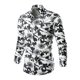 thumbnail image 1 of Blusa y camisa de manga larga con cuello vuelto para hombre, blusa informal de moda con estampado de cuello vuelto y botones, blusa de manga larga para hombre, 1 of 2
