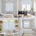 thumbnail image 6 of Blue Boho Floral Kitchen Curtains Sets for Windows 36 Inch Length, Farmhouse Middle Century Flowers Rod Pocket Window Treatments Tier Curtains and Valances Set for Bedroom/Bathroom, 6 of 8
