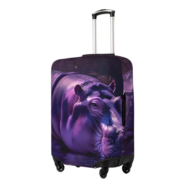 Fotbe Purple Hippo In Water Funda Protectora para Equipaje, Antirrayones y Resistente a la Suciedad, Compatible con Maletas de 18 a 32 Pulgadas-Small