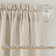 thumbnail image 3 of NICETOWN Semi Sheer Linen Curtains for Bedroom, Rod Pocket Back Tab Light Filtering Half Privacy Window Drapes, Light Beige, 52"x45", Set of 2, 3 of 6