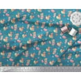 thumbnail image 3 of Soimoi Blue polyester Crepe Fabric Balloon & Teddy Bear Kids Print Sewing Fabric Yard 52 Inch Wide, 3 of 3