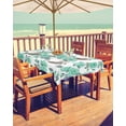 thumbnail image 2 of Hokiten Outdoor Tablecloths with Umbrella Hole & Zipper, Green Floral Rectangle Tablecloth 52x70 Inch, Farmhouse Garden Flowers Botanical Waterproof Table Cloth, Patio/Pool/Picnic Table Covers, 2 of 7